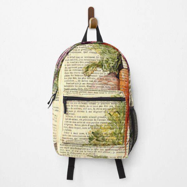 Item preview, Botanical print, on old book page - vegetable bouquet designed and sold by Art by Lilia.