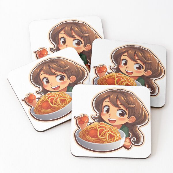 Item preview, Girl eating spaghetti happy  designed and sold by Socool101.