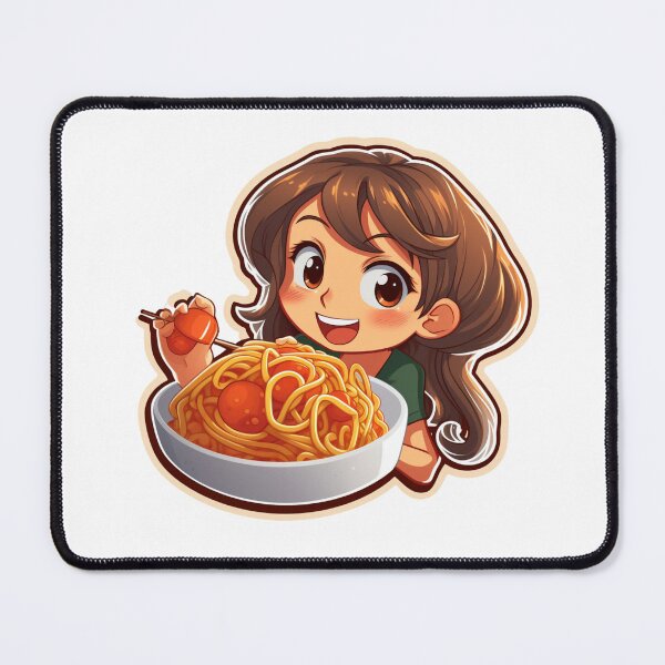Item preview, Girl eating spaghetti happy designed and sold by Socool101.
