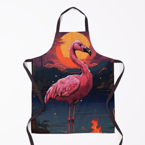 Artikelvorschau, Rosa Flamingo im Feuer entworfen und verkauft von ArtisimoStudio.