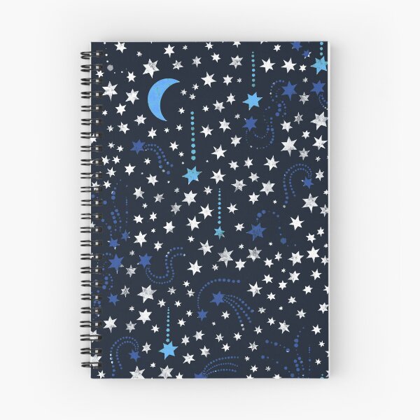 Item preview, Cielo lleno de estrellas: escena celestial azul y plateada designed and sold by KizzyW.