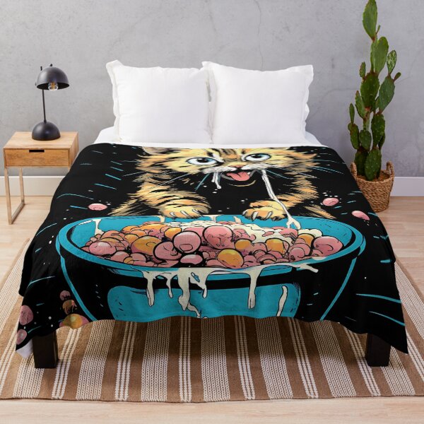 Item preview, gato comiendo cereal de carena designed and sold by ArtisimoStudio.