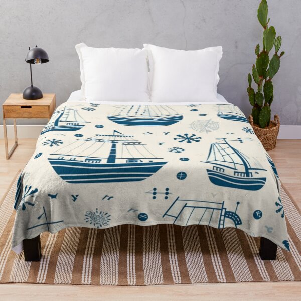 Item preview, Navy boat pattern designed and sold by DiveIntoDesigns.