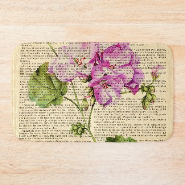 Item preview,  Botanical print, on old book page - pink geranium designed and sold by Art by Lilia.
