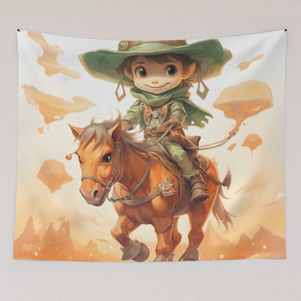 Item preview, the cute cowboy riding a horse designed and sold by ArtisimoStudio.