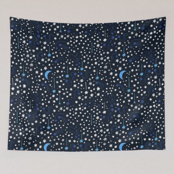 Item preview, Star Filled Sky - Blue and Silver Celestial Scene designed and sold by KizzyW.