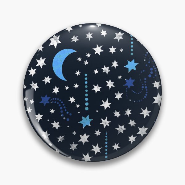Aperçu de l'œuvre Ciel rempli d'étoiles - Scène céleste bleue et argentée créée et vendue par KizzyW.