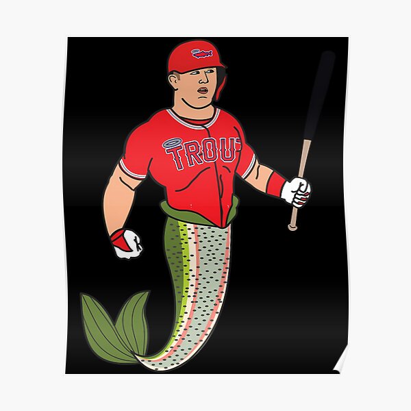  Mike Trout Poster Neon Los Angeles Angels MLB Canvas