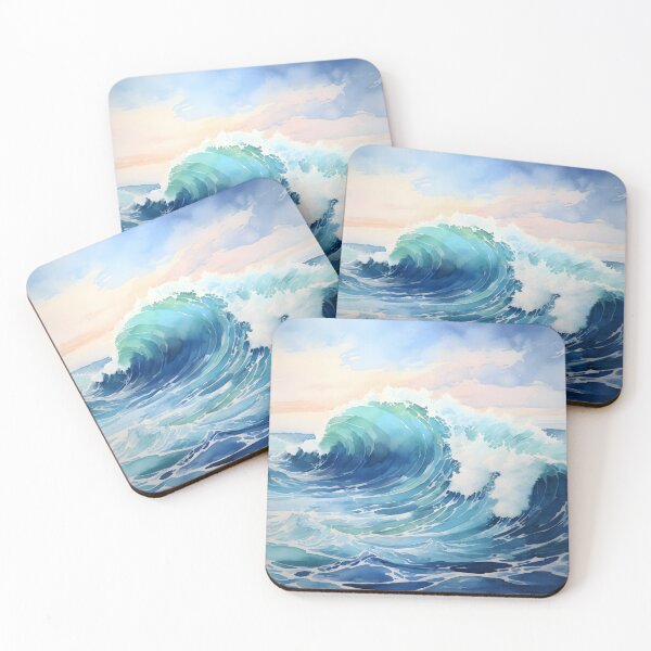 Item preview, Serene Watercolor Ocean Waves Illustration - 3 designed and sold by ShreyaaArts.
