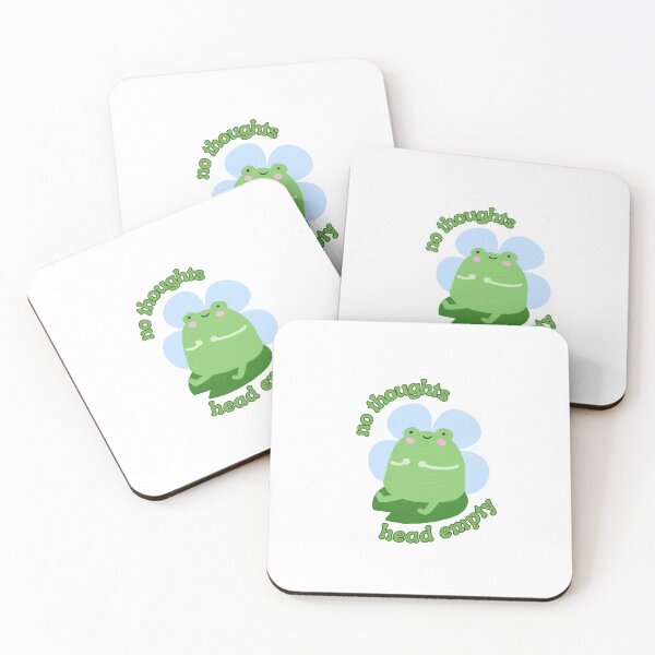 Item preview, no thoughts head empty cute frog designed and sold by stickersxbecca.