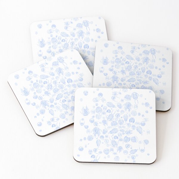 Item preview, Trilobite Pattern (oval, blue & white) designed and sold by EmiliaMoscovich.