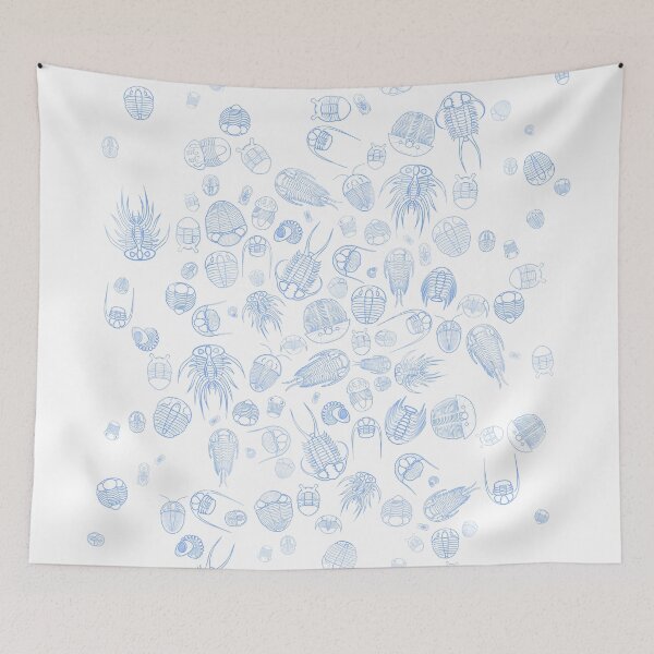 Item preview, Trilobite Pattern (oval, blue & white) designed and sold by EmiliaMoscovich.