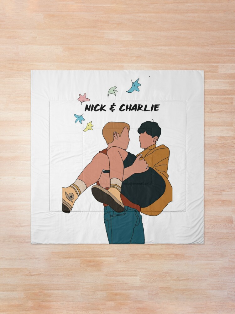 Thumbnail 1 of 6, Comforter, Nick Nelson and Charlie Spring, heartstopper art designed and sold by maddiesldesigns.