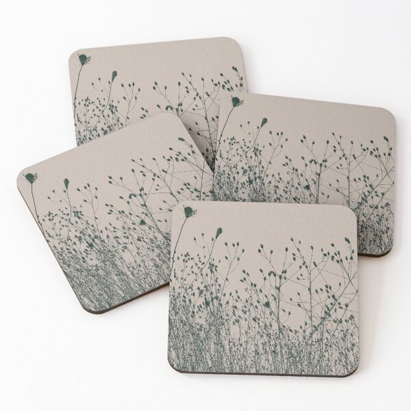 Item preview, Green Tan Dried Plants in Silhouette designed and sold by jocelynsart.