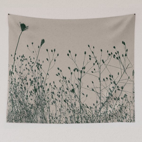 Item preview, Green Tan Dried Plants in Silhouette designed and sold by jocelynsart.