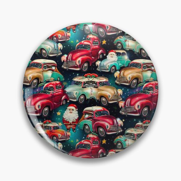 Item preview, Retro Ride with Santa: Classic Car and Santa Claus Pattern designed and sold by DrawingsbyAgnes.