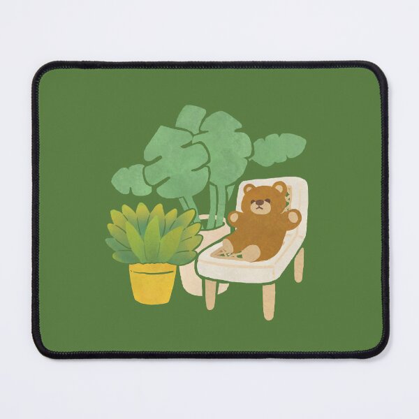 Item preview, Teddy bear sitting next to some potted plants designed and sold by iriafung.