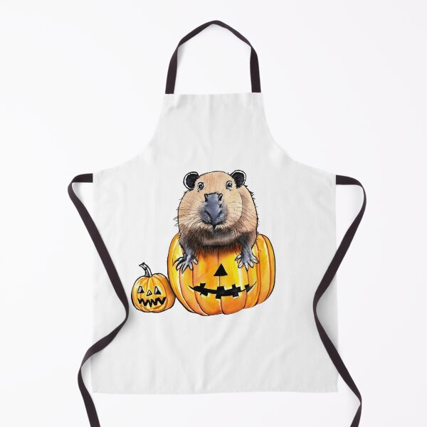 Item preview, Halloween cute capybara pumpkin drawing designed and sold by CuteCapybara.