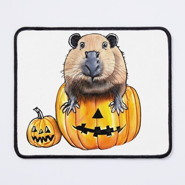 Item preview, Halloween cute capybara pumpkin drawing designed and sold by CuteCapybara.