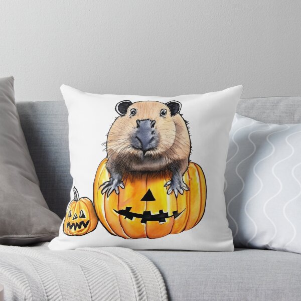Item preview, Halloween cute capybara pumpkin drawing designed and sold by CuteCapybara.