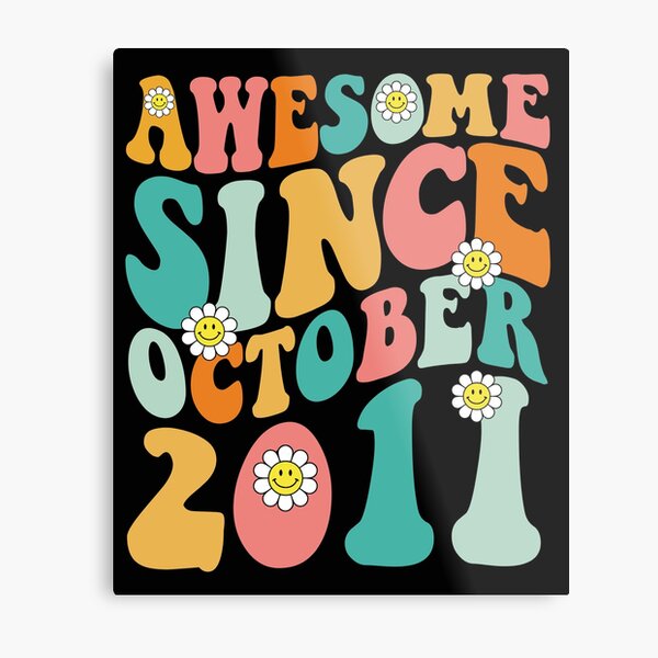 Item preview, Awesome Since October 2011 | Made In 2011 | Retro Groovy Birthday designed and sold by Christina-grich.