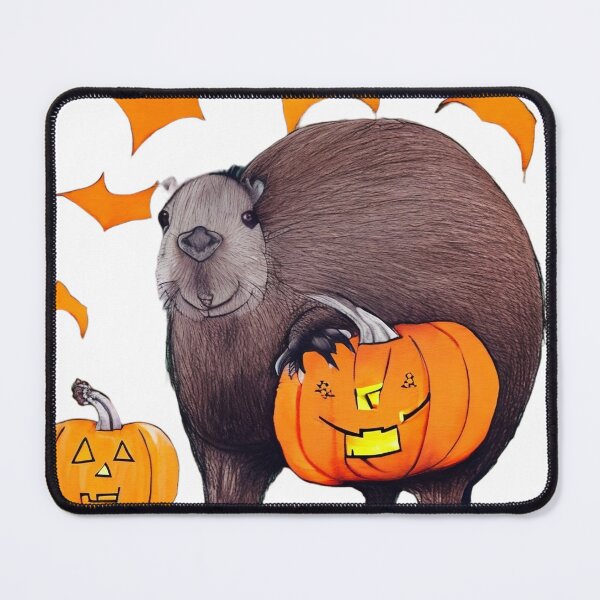 Item preview, Halloween cute capybara pumpkin smile designed and sold by CuteCapybara.