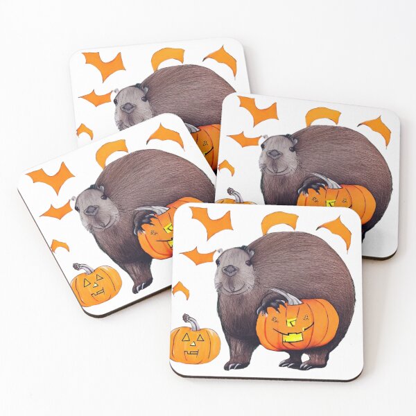 Item preview, Halloween cute capybara pumpkin smile designed and sold by CuteCapybara.