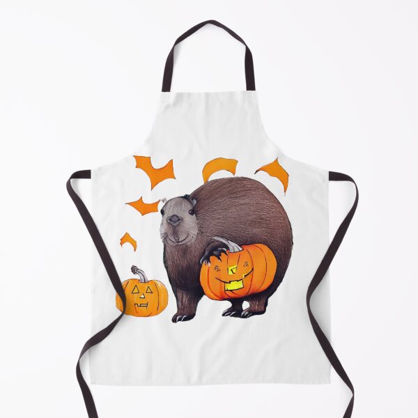 Item preview, Halloween cute capybara pumpkin smile designed and sold by CuteCapybara.