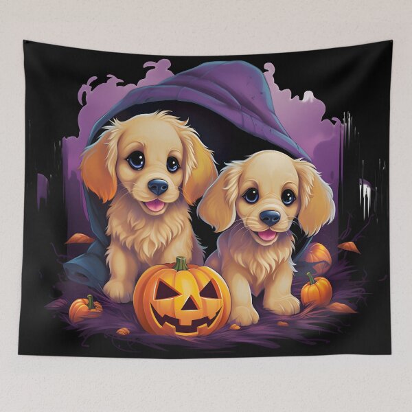 Item preview, Halloween Golden Retriever Puppy's Pumpkins designed and sold by ARTficiallyAnon.