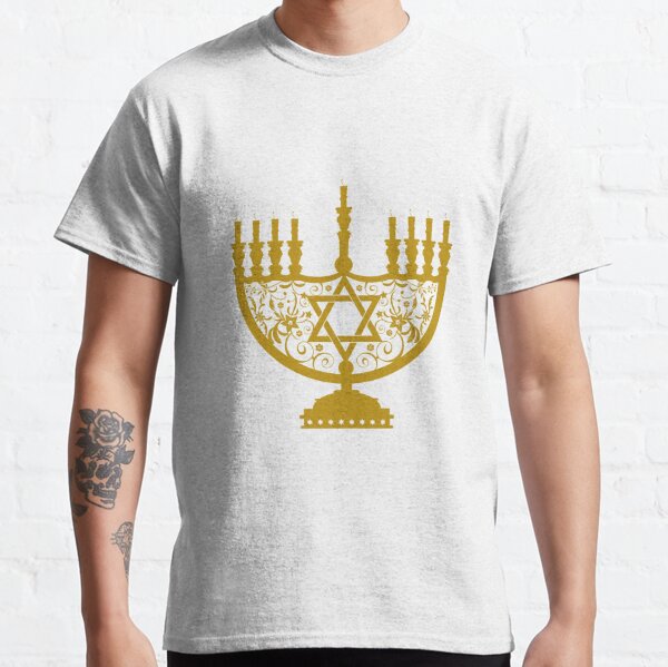 #Menorah, #sacred, #candelabrum, seven branches, #Temple, #Jerusalem,  #craftsman, #SevenBranches, #SacredCandelabrum Classic T-Shirt