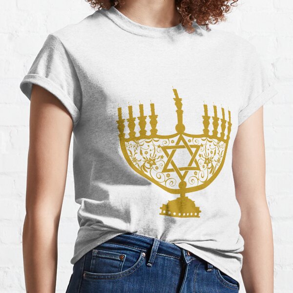 #Menorah, #sacred, #candelabrum, seven branches, #Temple, #Jerusalem,  #craftsman, #SevenBranches, #SacredCandelabrum Classic T-Shirt