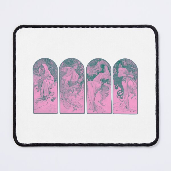Item preview, Art Nouveau Alfons Mucha The Seasons pink designed and sold by ArtFusion-Shop.