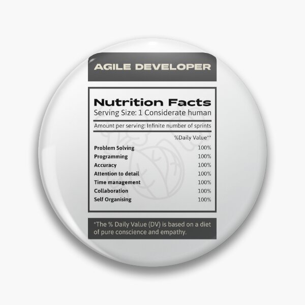 Item preview, Agile Developer Nutrition Facts designed and sold by Salma Satya & Co.