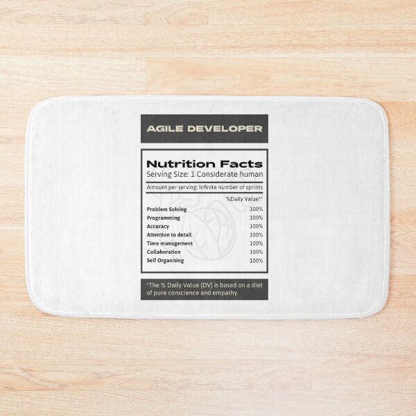 Item preview, Agile Developer Nutrition Facts designed and sold by Salma Satya & Co.