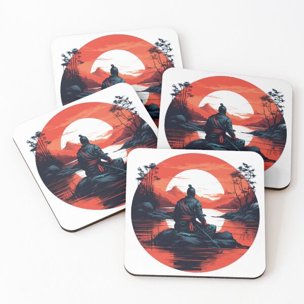 Item preview, Samurai meditating by the water Variation 1 designed and sold by Shufflezz.