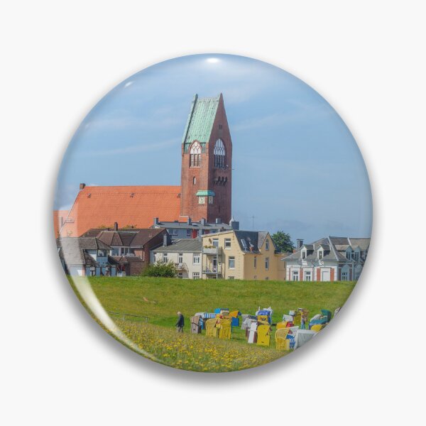 Item preview, Beach chairs on Grünstrand and Garrison Church in Cuxhaven-Grimmershörn designed and sold by Torsten  Krüger.