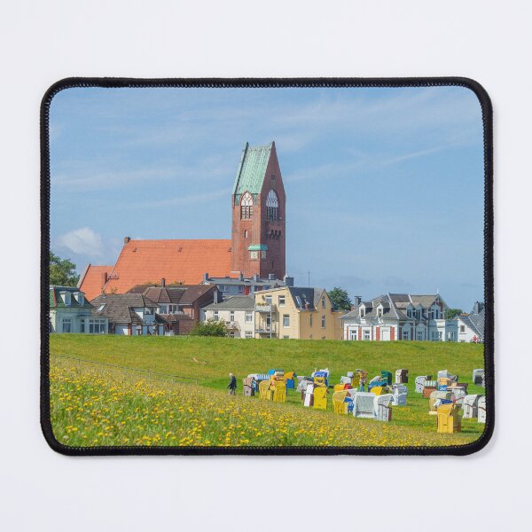 Item preview, Beach chairs on Grünstrand and Garrison Church in Cuxhaven-Grimmershörn designed and sold by Torsten  Krüger.