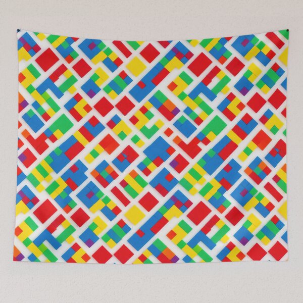 Item preview, Playful brick motifs, colorful pattern designed and sold by CoolPixels.