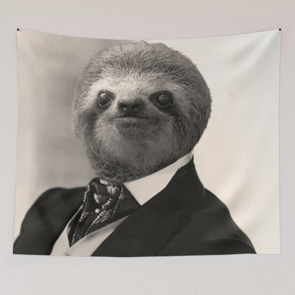 Item preview, Gentleman Sloth #4 - Print / Home Decor / Wall Art / Poster / Gift / Birthday / Sloth Lover Gift / Animal print Canvas Print designed and sold by Furry And  Purry.