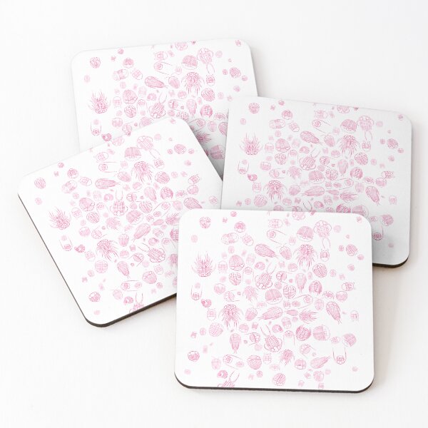 Item preview, Trilobite Pattern (oval, pink & white) designed and sold by EmiliaMoscovich.
