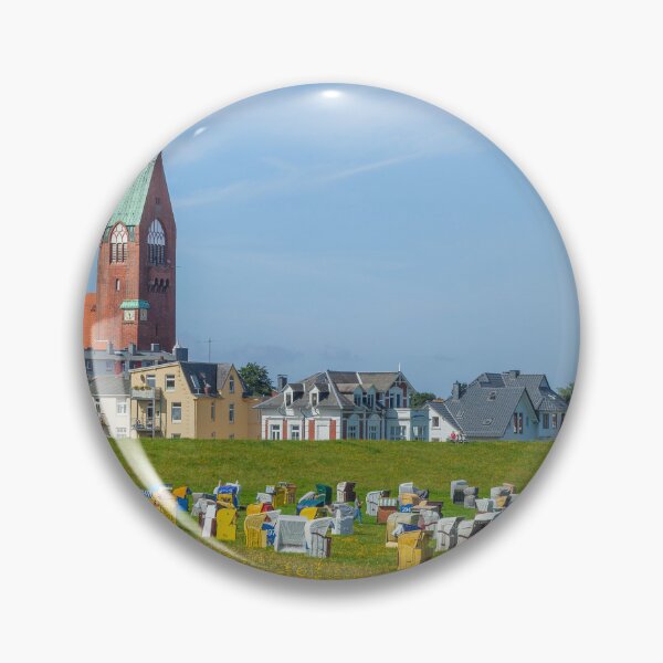 Item preview, Beach chairs on Grünstrand and Garrison Church in Cuxhaven-Grimmershörn designed and sold by Torsten  Krüger.
