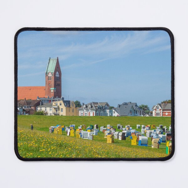 Item preview, Beach chairs on Grünstrand and Garrison Church in Cuxhaven-Grimmershörn designed and sold by Torsten  Krüger.