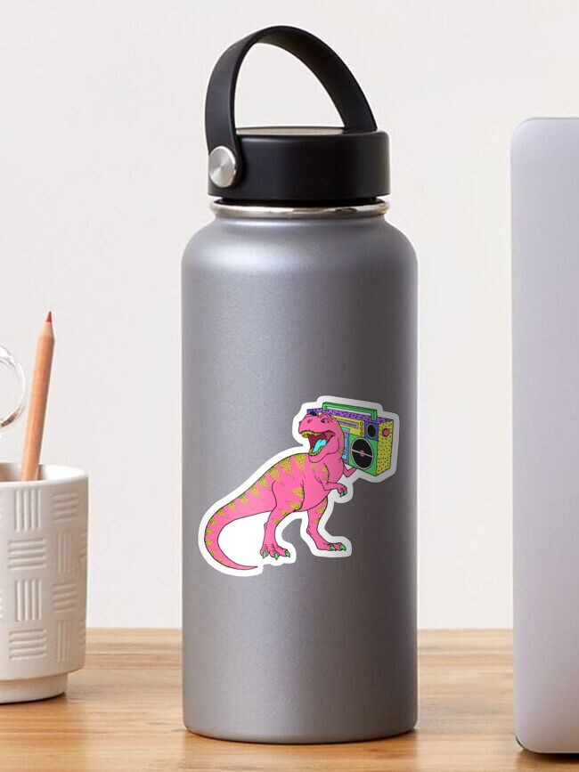 Thumbnail 1 of 3, Sticker, The Evolution of Music Retro Dinosaur 80's Eighties designed and sold by SoNifty.