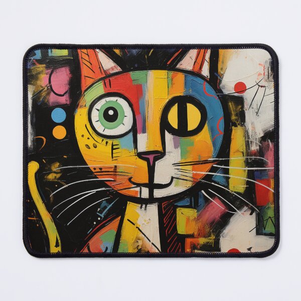 Item preview, happy gatto abstract colors designed and sold by patternshoprad.