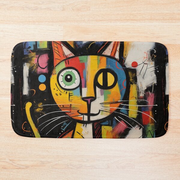 Item preview, happy gatto abstract colors designed and sold by patternshoprad.