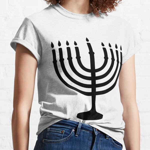 Menorah, sacred, candelabrum, seven branches, Temple, Jerusalem, Bezalel Classic T-Shirt