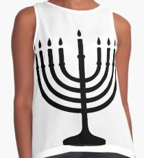 Menorah, sacred, candelabrum, seven branches, Temple, Jerusalem, Bezalel Contrast Tank