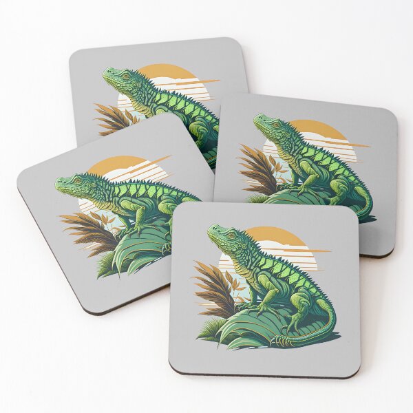 Item preview, Green iguana in a tropical forest designed and sold by davidbomel-Art.