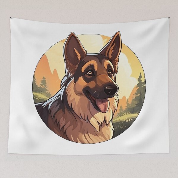 Item preview, Meet 'Luna': Distinguished German Shepherd Icon Amidst Serene Nature designed and sold by Christian Weiss.