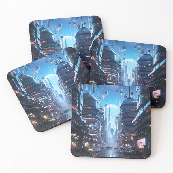 Item preview, Futuristic Cyber City Adventure | Digital Art Print designed and sold by Shirtastically.